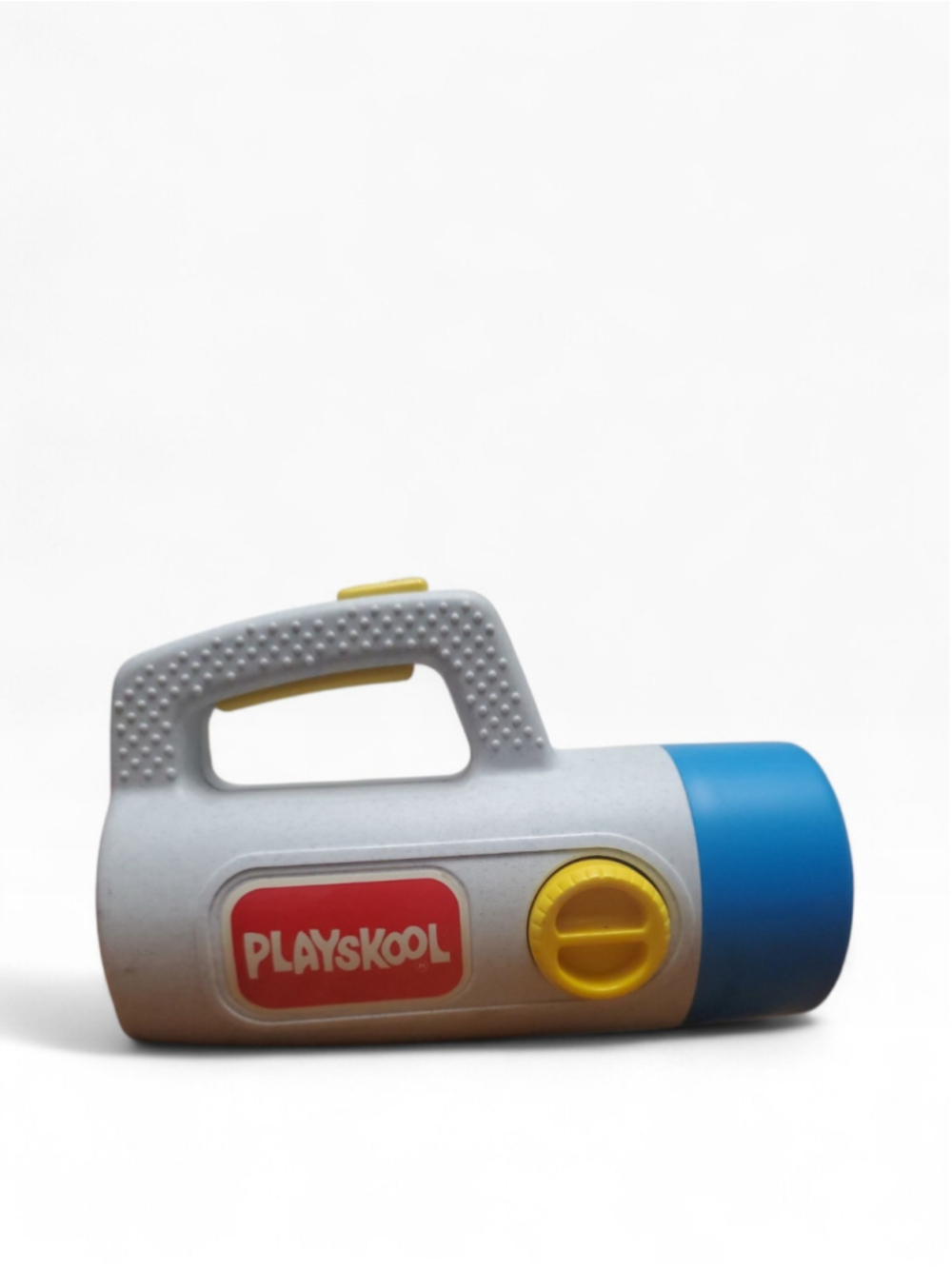 Vintage Playskool Flashlight 1986 Gray Blue Yellow  Color Lens TESTED & WORKING